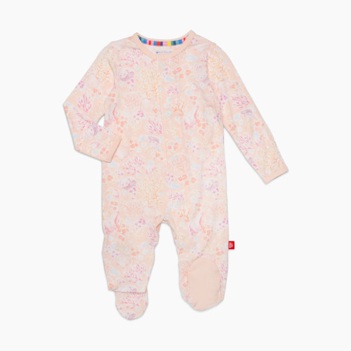 Magnetic Me Modal Magnetic Footie - Coral Floral, Nb