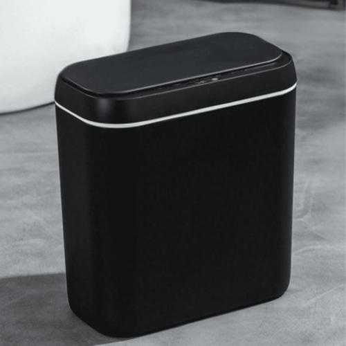 FTCBJJA 4.5 Gallon Black Trash Can with Lid, Touchless Automatic Garbage Bin with Silent Close, Motion Sensor Smart Trash Bin for Kitchen & Bathroom