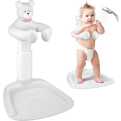 Baby Shower Stand, Anti-Slip Baby Shower Standing Support, Anti-Pinch Adjustable Baby Shower Stand, Soporte para Bañera de Bebé, Baby Bathtub with Stand Ideal Gift for Infants 8-36 Months (Grey)