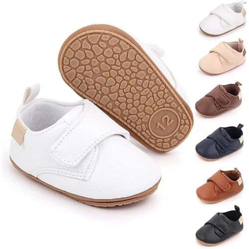 Meckior Infant Baby Boys Girls Classic PU Leather Wedding Loafers Brogue Toddler Oxford Dress Shoes First Steps Walking Flat Lazy Crib Shoe