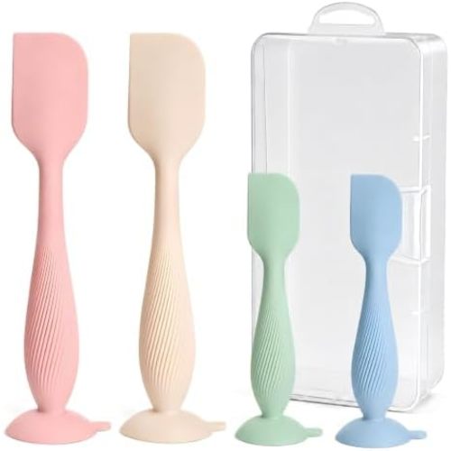 4-Pack Diaper Cream Spatula Set & Case, Ergonomic Baby Butt Paste Spatula