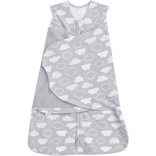 HALO 100% Cotton Sleepsack Swaddle, 3-Way Adjustable Wearable Blanket, TOG 1.5, Clouds, Newborn, 0-3 Months