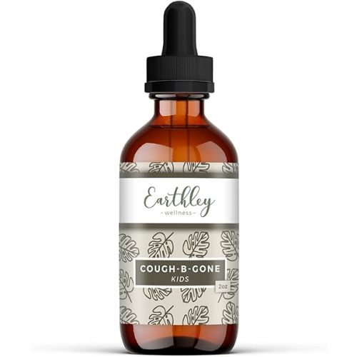 Earthley Wellness, Cough-B-Gone, Natural Herbal Formula, Cold and Cough Remedy, Removes Extra Mucus, Soothes Sore Throats, Promotes Lung Health, and Detoxification, Cough Be Gone (2oz, Kids)