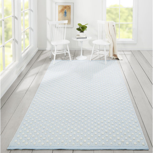 Langdon Wool Geometric Area Rug in Blue