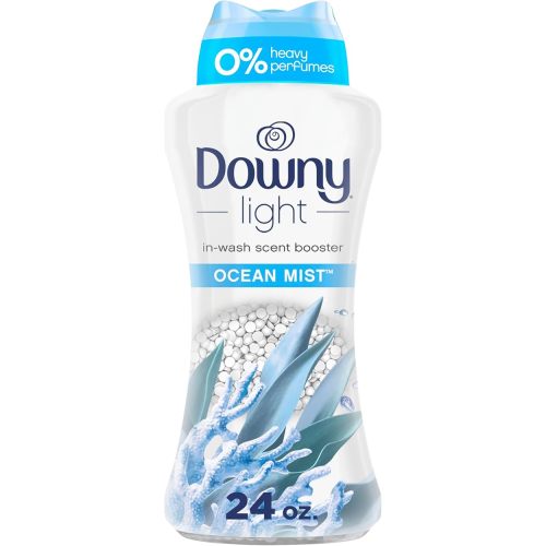 Downy Light Laundry Scent Booster Beads for Washer, Ocean Mist, 24 oz, with No Heavy Perfumes