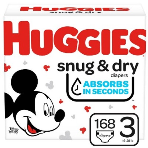 Huggies Snug & Dry Baby Disposable Diapers – (Select Size and Count)