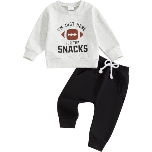 Toddler Baby Boy Fall Winter Outfits Letter Crewneck Sweatshirt Casual Pants 2Pcs Clothes Set