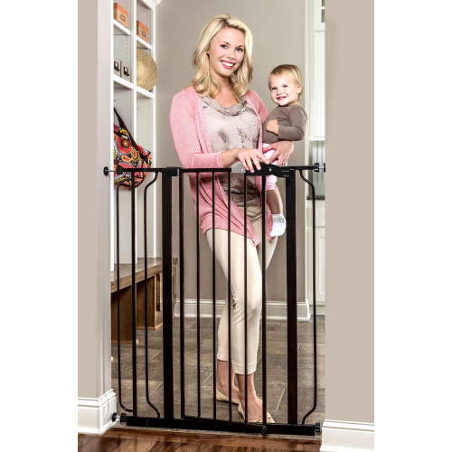 Regalo Easy Step Extra Tall Walk Thru Baby Safety Gate, 36-Inch Adjustable Gate for Openings 29-36.5 Inches, Black