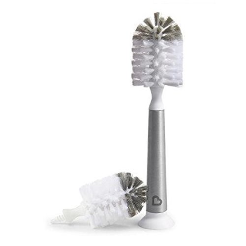 Munchkin Shine Stainless Steel Bottle Brush and Refill Brush Head - Brush & Refill Brush Head