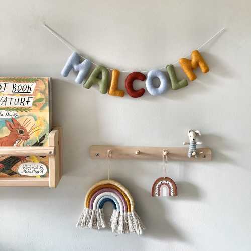 Felt name garland new baby gift nursery decor