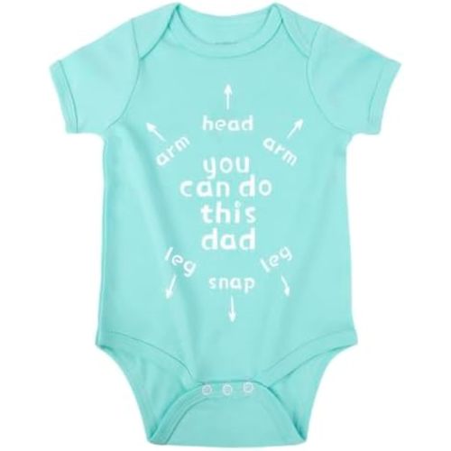 Cnins Funny Baby Bodysuit & Daddy Matching Cotton Outfit for Wild One 1st Birthday, Unisex Newborn Infant Clothes 0-24M