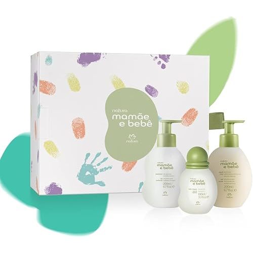 natura - Mamãe e Bebê Deluxe Gift Set - Baby Moisturizer, Cologne & Liquid Soap - 100% Vegan - Natural Origin - All Skin Types - Cruelty Free - Brazilian Beauty - Baby Essentials (3 Baby Products)