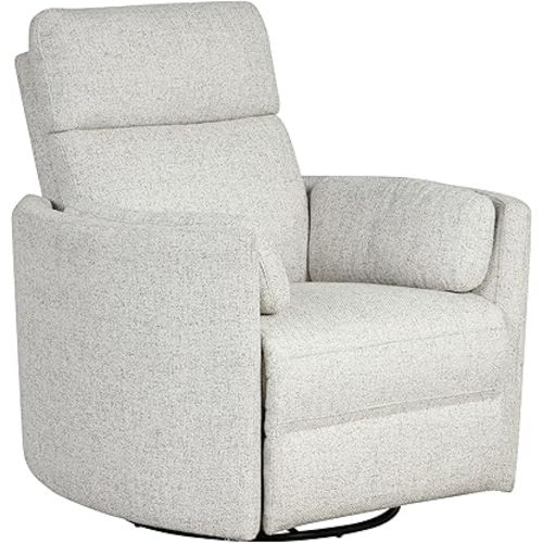 Radius - Natural Beauty Quartz Power Swivel Glider Recliner for Adults with USB and Type-C Ports, Single Sofa Chair for Living Room