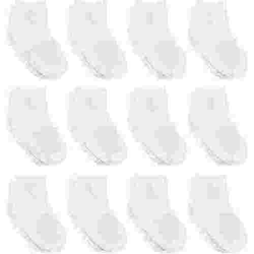 Debra Weitzner Anti-Slip Toddler Socks - Non-Slip Bottom Grippers Crew Socks for Infants and Kids, 12 Pairs