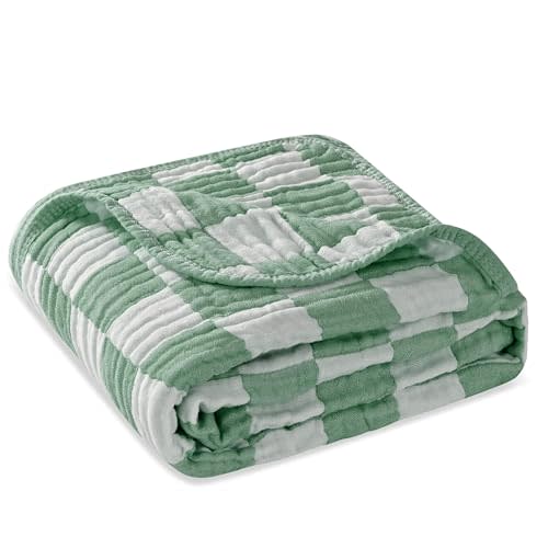 HardNok Ultra Soft Muslin Baby Blanket, A Versatile Swaddle and Bed Blanket for Babies, Toddlers, Boys, and Girls (1 Pack).