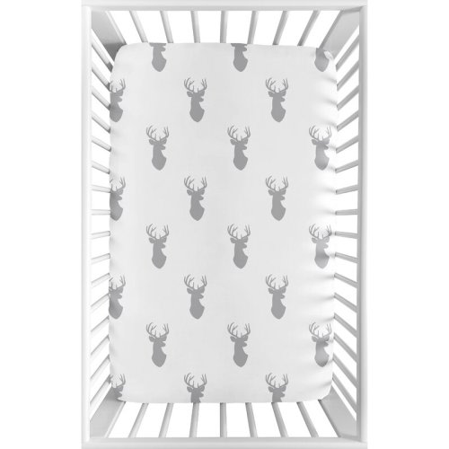 Sweet Jojo Designs Stag Woodland Deer Mini Fitted Crib Sheet "& Reviews" | Wayfair