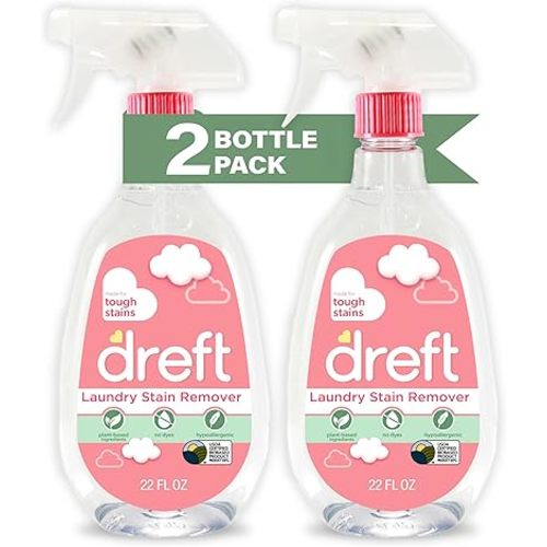 Dreft Stain Remover for Baby Clothes, Laundry Stain Remover Spray, Hypoallergenic Stain Treater, 22 Fl oz (Pack of 2)