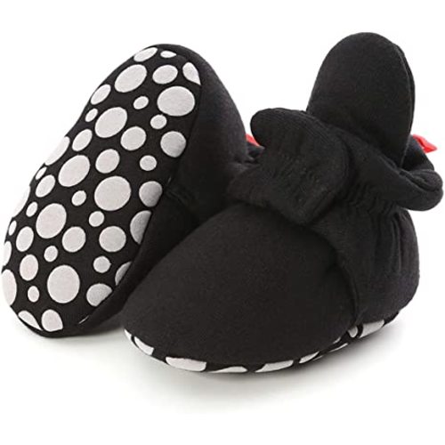 KIDSUN Infant Baby Boy Girl Cozy Fleece Bootie Newborn Stay On Slipper Winter Warm Gripper Non-Slip Crib Shoes