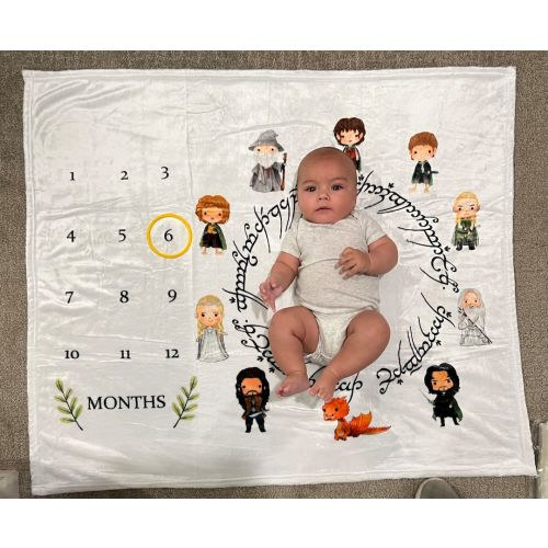 Customizable Milestone Blanket / Lord of the Rings / Nerd Blanket / Baby Blanket / Plush / Ultra Soft Fleece