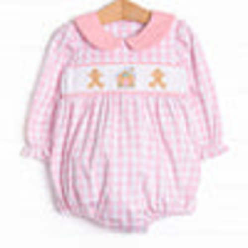 Ginger Snap Season Smocked Bubble, Pink – Stitchy Fish