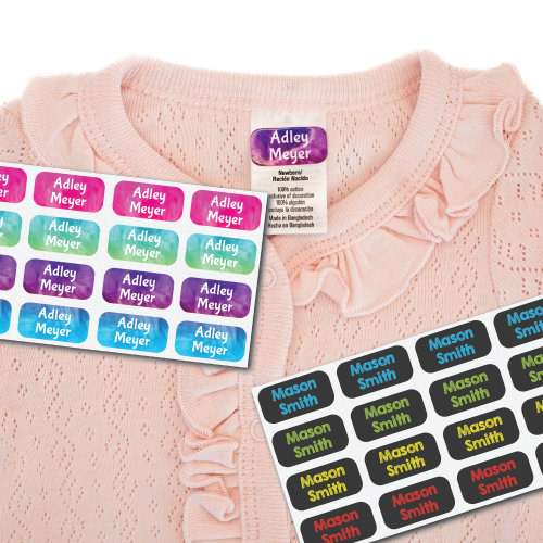 Clothing Tag Labels - Daycare Clothing Labels - Dishwasher Safe Labels - Camp Labels - Pick Your Theme