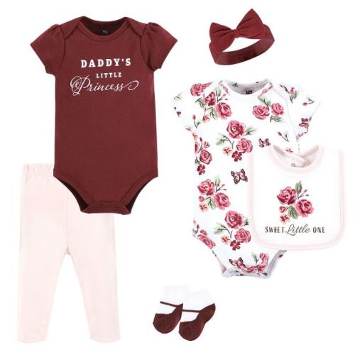 Hudson Baby Infant Girl Cotton Layette Set, Sweet Roses, 0-3 Months