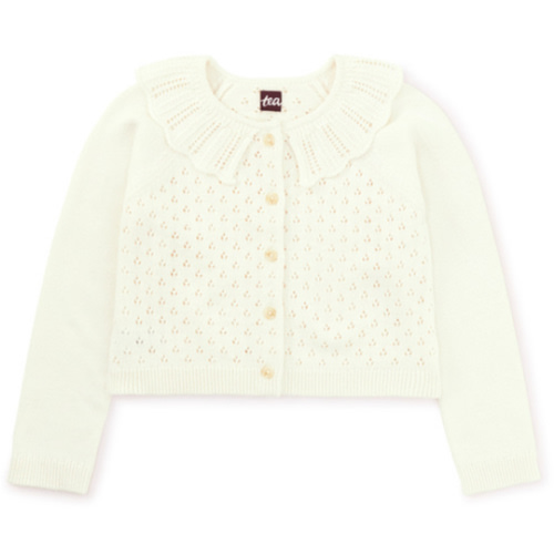 Collared Pointelle Cardigan | Tea Collection