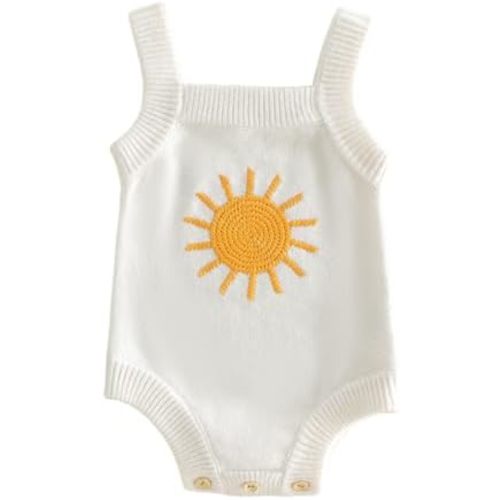Karwuiio Newborn Baby Boy Girl Clothes Infant Sleeveless Knit Sweater Romper Jumpsuit Summer Outfits
