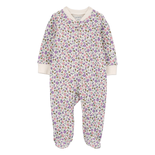 Baby Floral 2-Way Zip Cotton Sleep & Play Pajamas - Carter's | Carter's