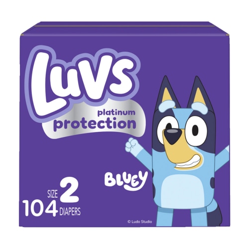 Luvs Platinum Protection Baby Diapers, Size 2 (12-18 lbs), 104 Count