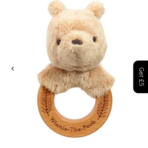 Disney Classic Pooh Luxury 'Always and Forever' Gift Boxed Wooden Ring Rattle