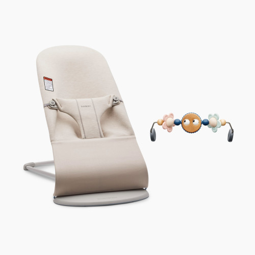 BabyBjörn Bouncer Bliss and Toy Bar Bundle - Light Beige/Pastels