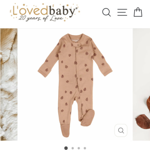 Organic Zipper Baby Footie in Nutmeg Pinecone – L'ovedbaby
