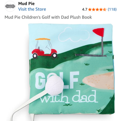 Mud Pie Children's Golf with Dad Plush Book
