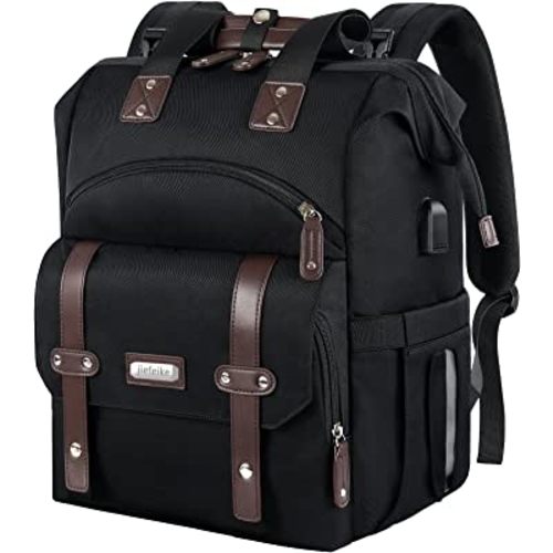 Jiefeike Diaper Bag Backpack, Baby Boys Girls Portable Baby Nappy Bags, Dad Mom Backpack Diaper Bag with Insulated Pockets USB Charging Port RFID Anti-Theft Water-Resistant Pocket Stroller Straps