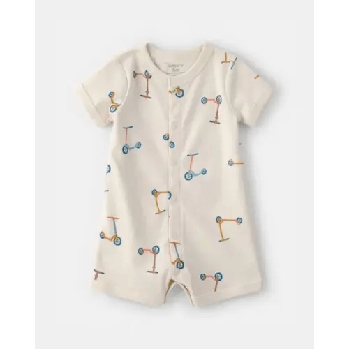 Baby Scooter Short-Sleeve Romper - Cream | Carter's