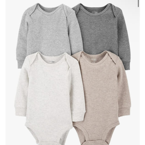 Simple Joys by Carter's Baby 4-Pack Long-Sleeve Thermal Bodysuit