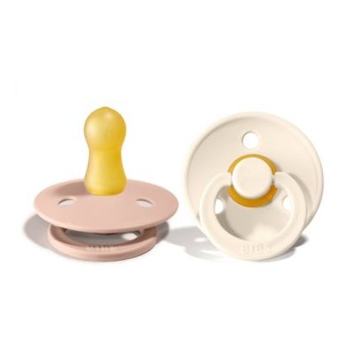 Bibs Colour Latex Pacifier - 0-6 Months - Size 1 - 2pk - Blush/ivory