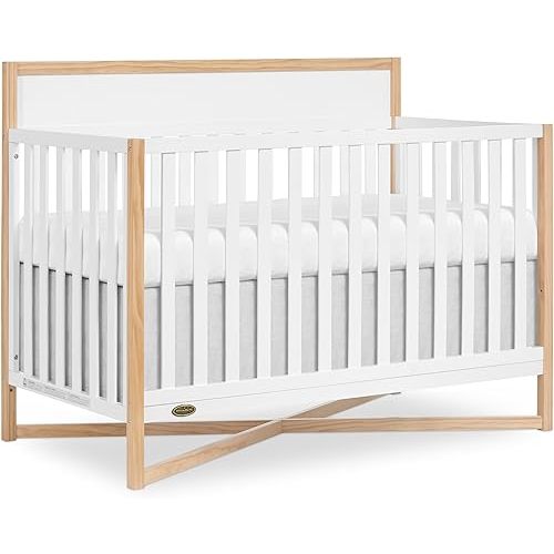 Dream On Me Owen 5-in-1 Convertible Full-Size Baby Crib in Vintage White Oak, GreenGuard Gold & JPMA, Converts to Toddler, Day, & Full-Size Bed Non-Toxic Paint, Safe Sleep Environment