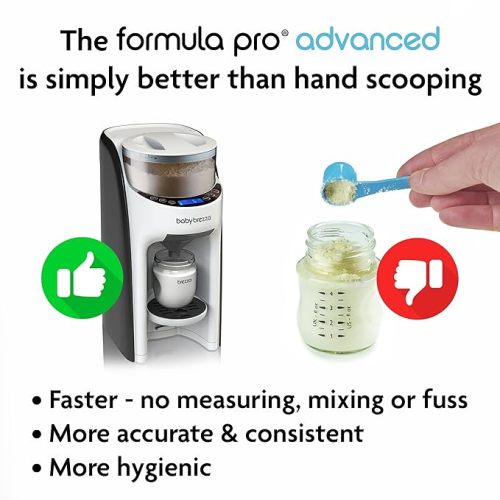 Baby Brezza New and Improved Formula Pro Advanced Formula Dispenser Machine - Automatically Mix a Warm Formula Bottle Instantly - Easily Make Bottle with Automatic Powder Blending, White - Base White