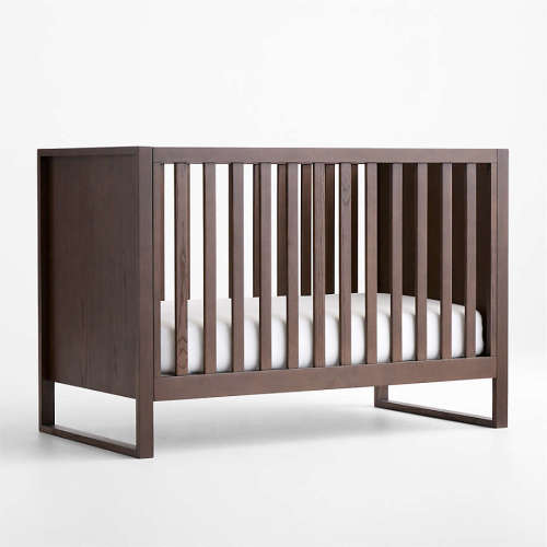 Gemini Crib Deep Brown Ash Wood Convertible Crib