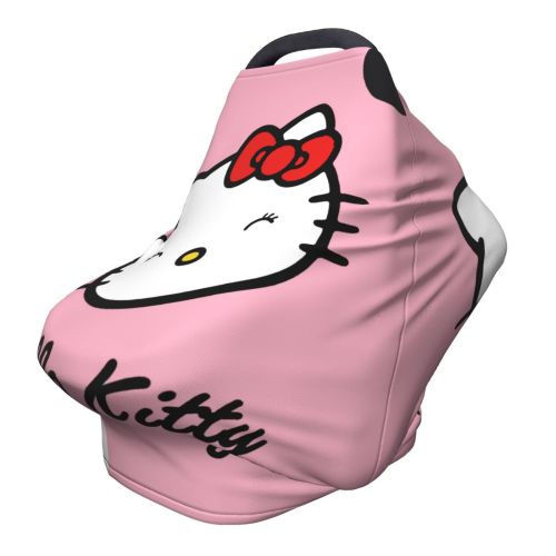 Hello Kitty Carseat Cover Boy and Girls - Multi-use Nursing Car Seat Canopy Cover for Breastfeeding, Infant Stroller Cover, High Chair Cover