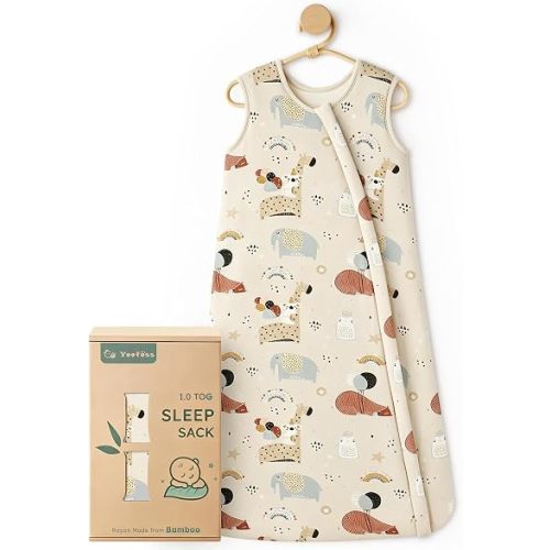 Yoofoss Baby Sleep Sack 6-12 Months Rayon Made from Bamboo 1.0 Tog