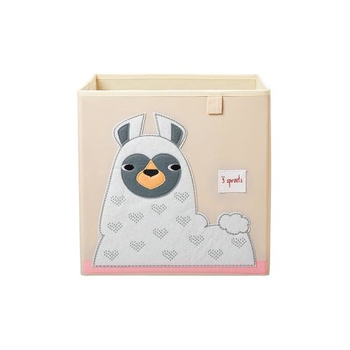 3 Sprouts Cube Storage Box - Organizer Container for Kids & Toddlers, Llama