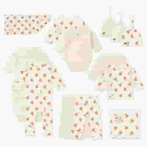 M+A by Monica + Andy Organic Gender Neutral Baby Shower Gift Set, 14-Piece, Preemie-3 Months