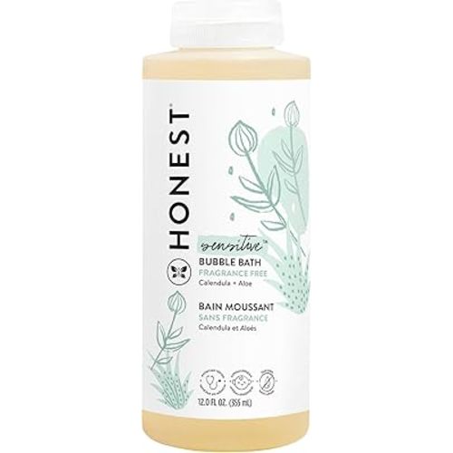 The Honest Company Foaming Bubble Bath | Gentle for Baby | Naturally Derived, Tear-free, Hypoallergenic | Fragrance Free Sensitive, 12 fl oz - 12 Fl Oz (Pack of 1)