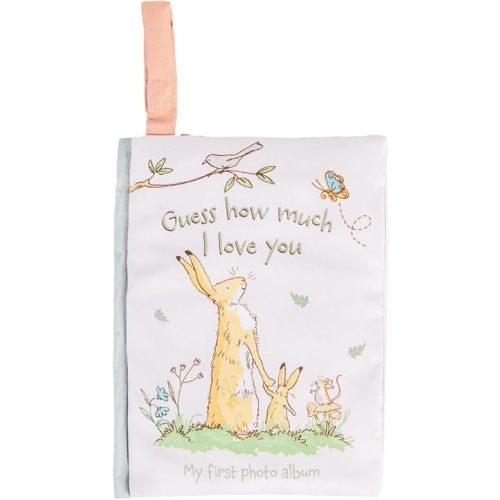 KIDS PREFERRED Guess How Much I Love You My First Baby Soft Photo Memrory Album Crinkle Soft Sensory Book Holds Three 4" x 6" Photos with Soft Fabric for Babies, 6.25x9 Inch