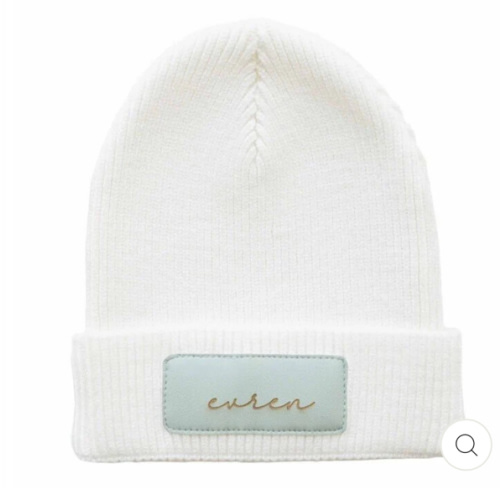 Personalized Leather Patch Beanie | All Colors