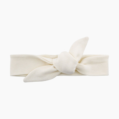 Snugabye Baby Organic Headband with Bow - Eggnog, 0-12M