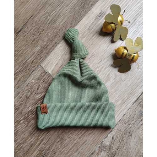 Newborn Knot Hat | Sage Green Rib Knit | Soft Baby Beanie | Top Knot | Gender Neutral | Hospital Hat | Infant Cap | Coming Home Outfit